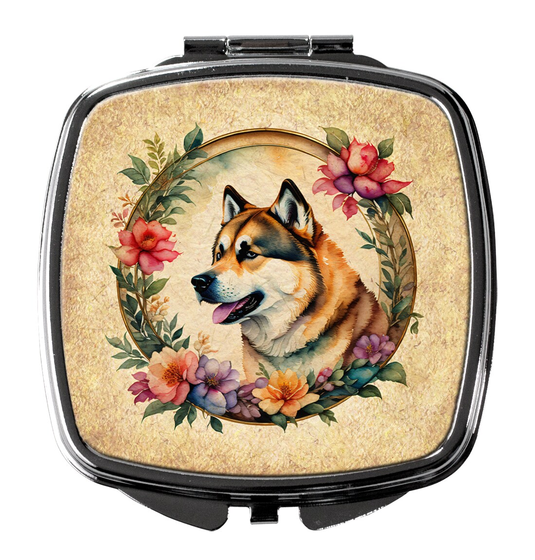 Caroline's Treasures Yorkshire Terrier and Flowers Compact Mirror