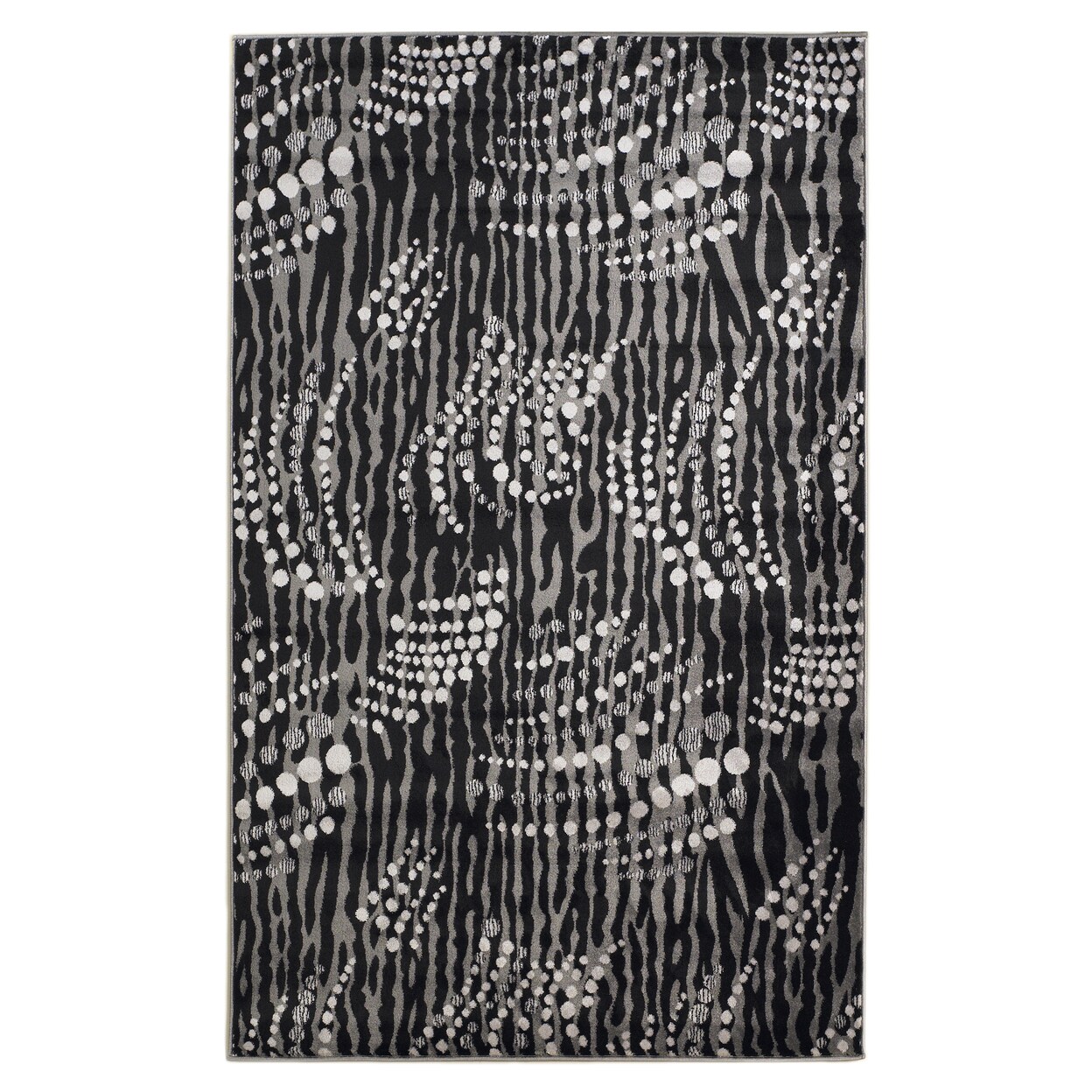 Milan Simone Grey Black Area Rug 8X10 Transitional Abstract 100% Polypropylene