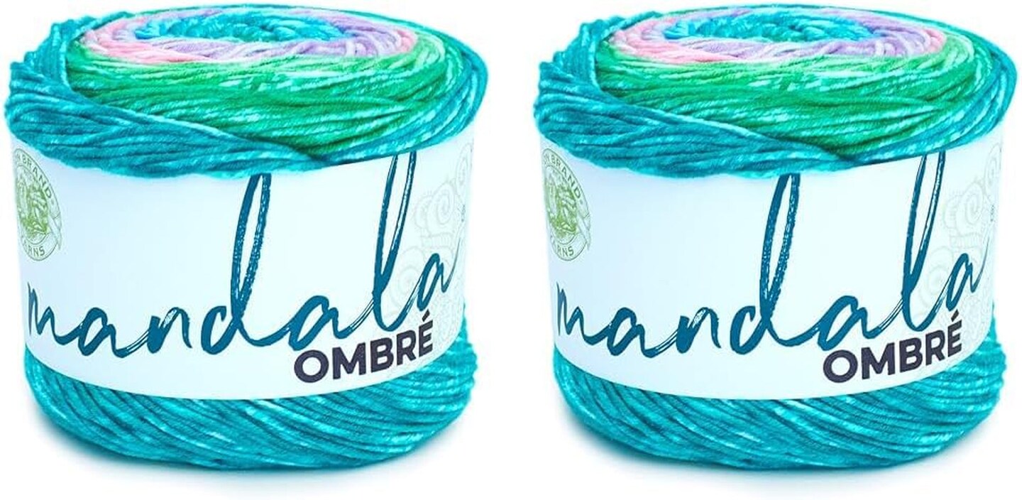 Mandala Ombré Yarn with Vibrant Colors, Soft Yarn for Crocheting and Knitting, Harmony, 1Pack