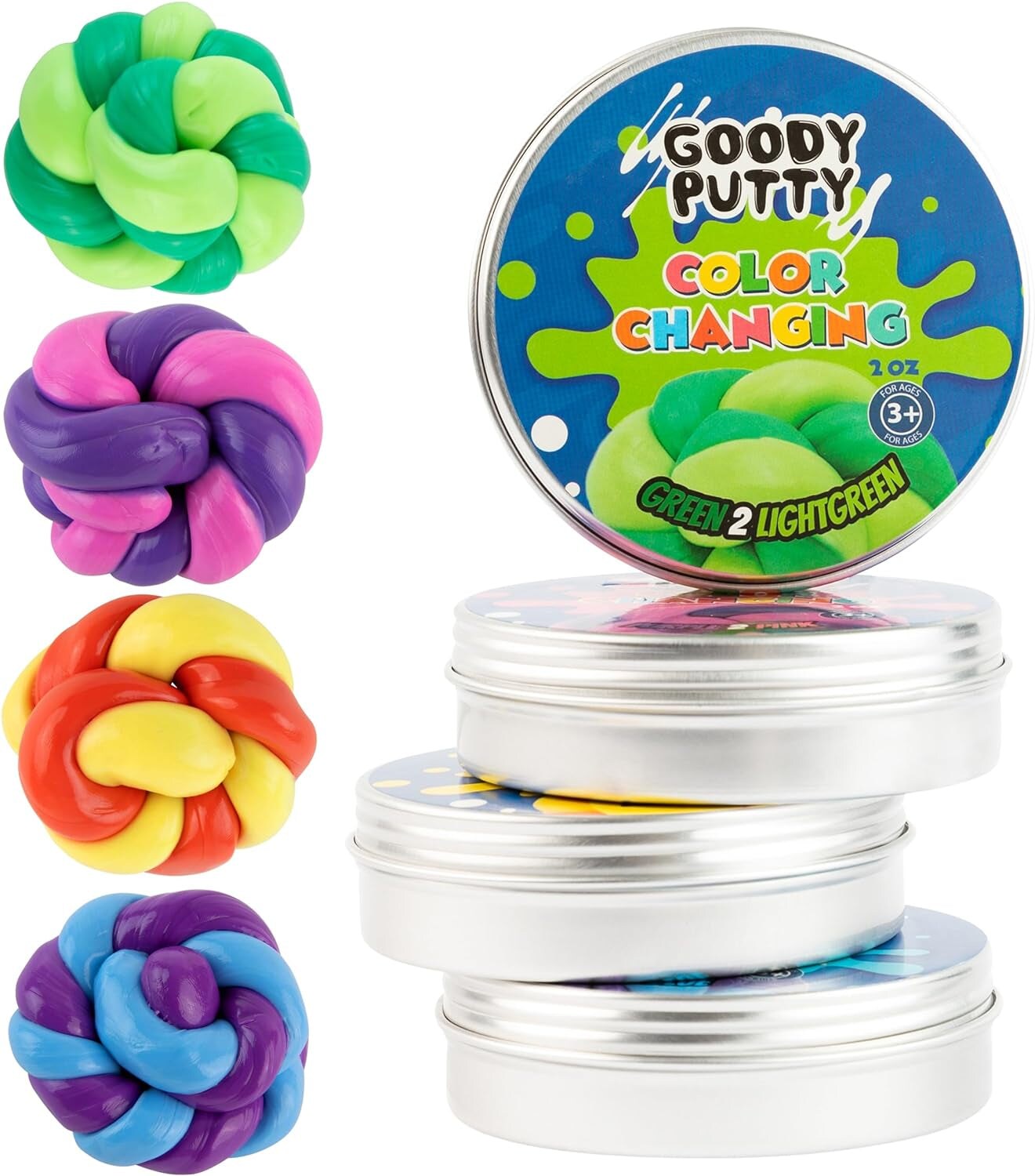 Heat Sensitive Color Changing 4 Pack Great Slime Toy for Kids Stress Relief and Kids Therapy and Great ADHD Fidget Toy Pack of Putty That Changes Colors