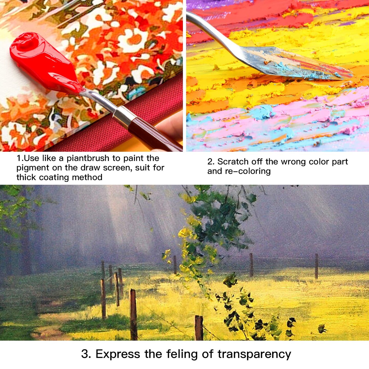 10PCS Palette Knife, Stainless Steel Painting Knife Set, Flexible Spatula Pallet Knife, Metal Artist Knives, Oil Painting Accessories Color Mixing Scraper for Oil, Canvas, Acrylic Painting By CUALORK