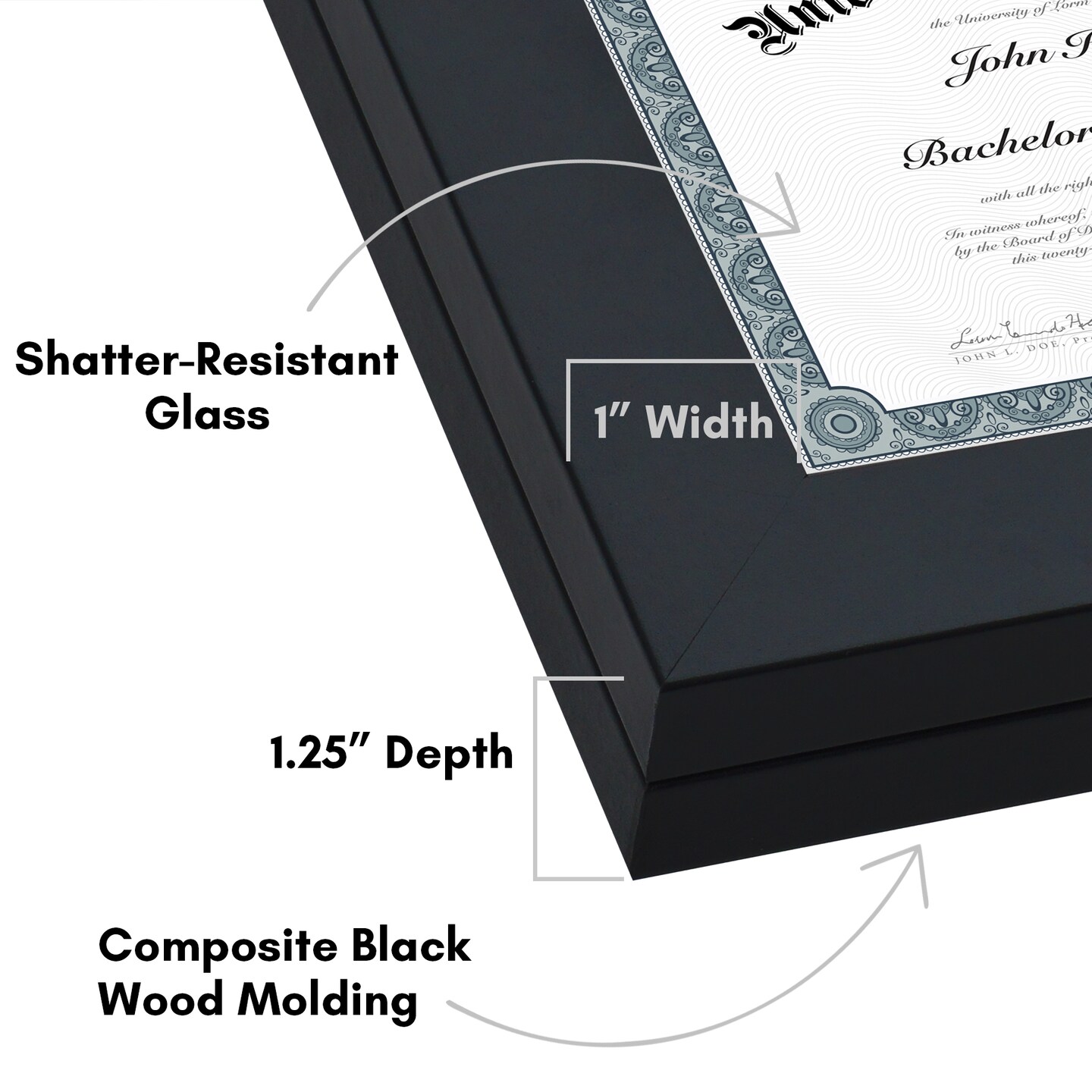 Americanflat Quick-Change Photo Storage Display Frame - Store up to 35 Pictures at Once with Elastic Strap Storage - Shatter Resistant Glass - Hanging Hardware - Includes Easel - Black