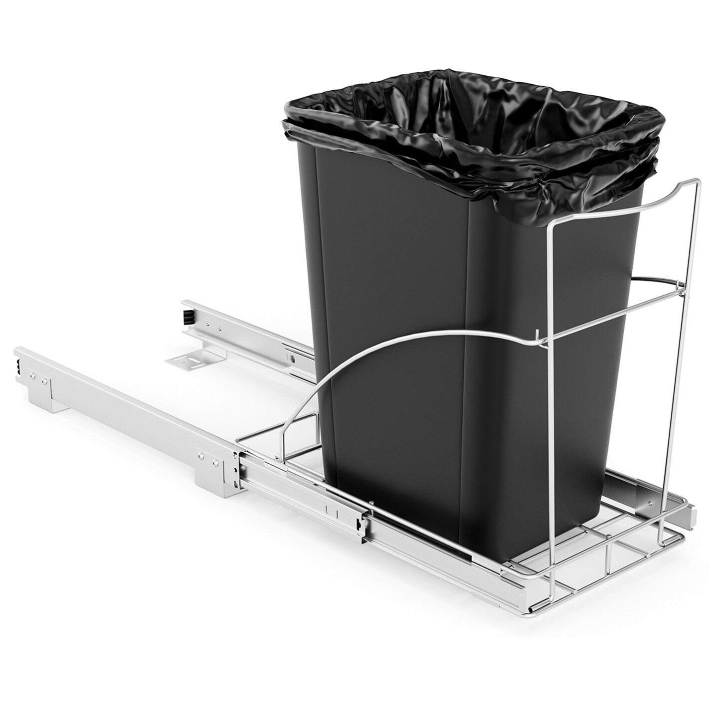 Costway Pull Out Trash Can Under Cabinet Sink Roll-Out Rack Slide Out Waste Bin Shelf