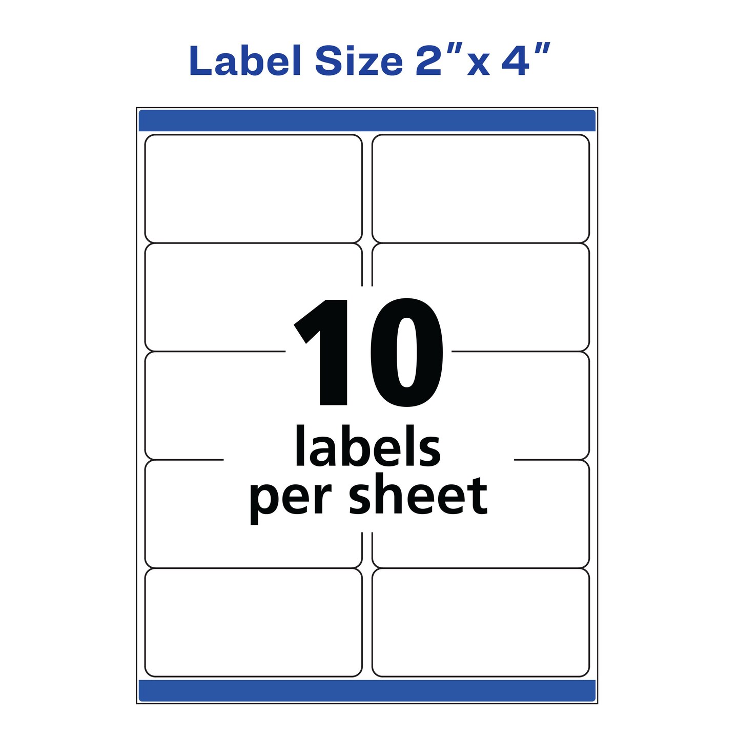 Avery TrueBlock Shipping Labels, Sure Feed Technology, Permanent Adhesive, 2" x 4", 500 Labels (8363)