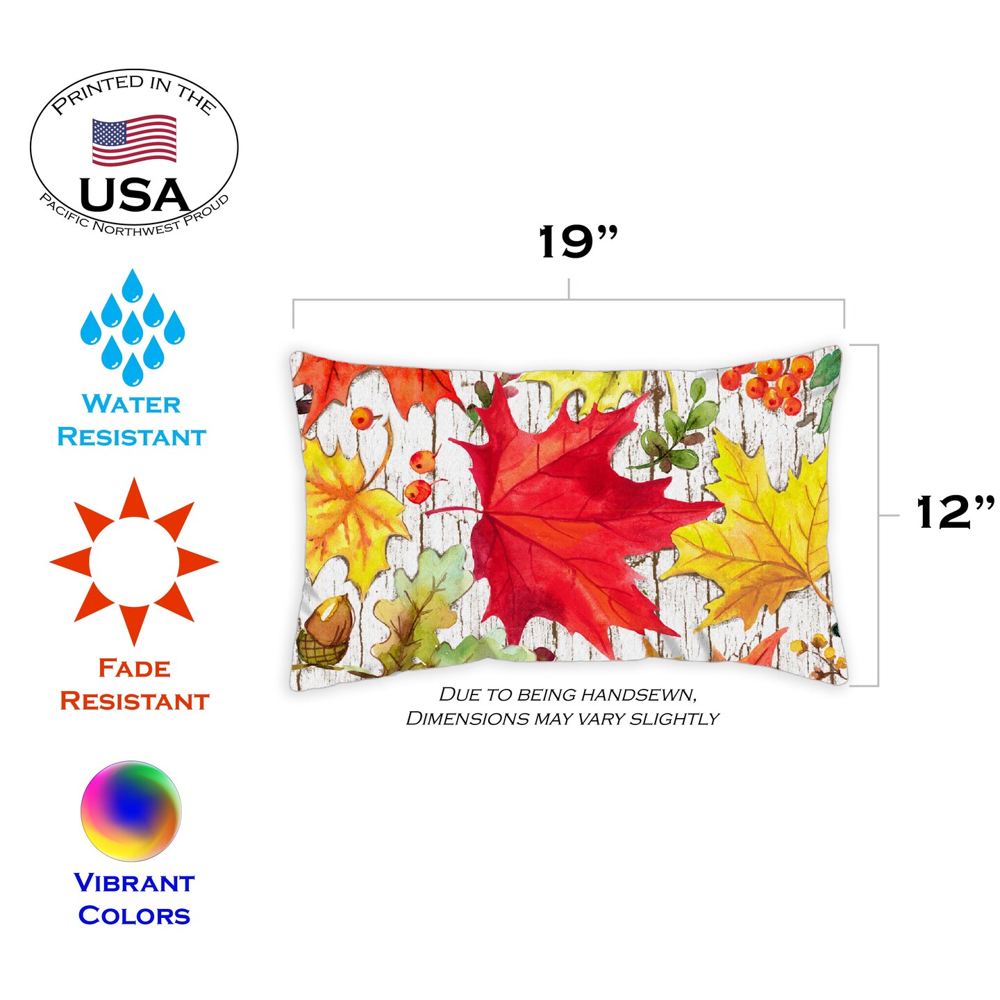 Falling Leaves Decorative Fall Indoor/Outdoor Pillow Cover (set of 2)