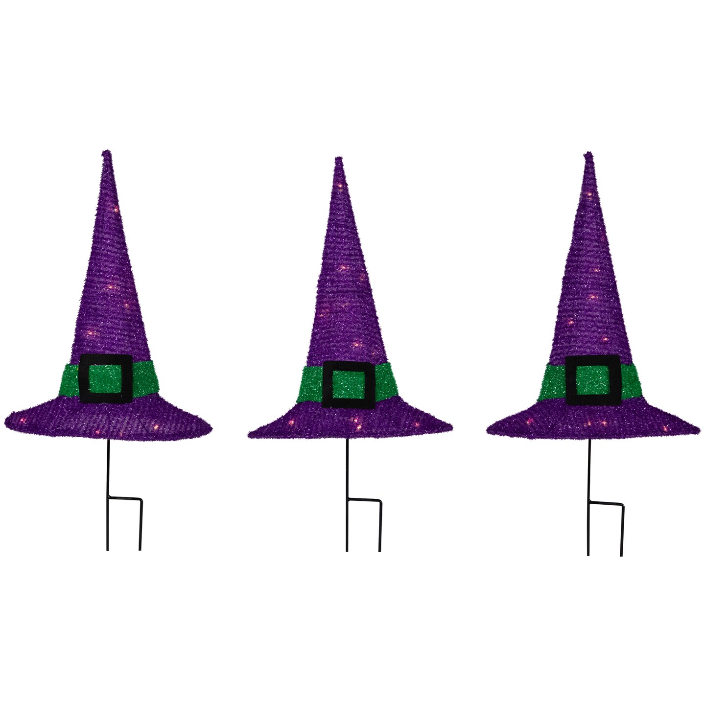 Northlight LED Lighted Witches Hat Outdoor Halloween Pathway Markers - 14" - White Lights