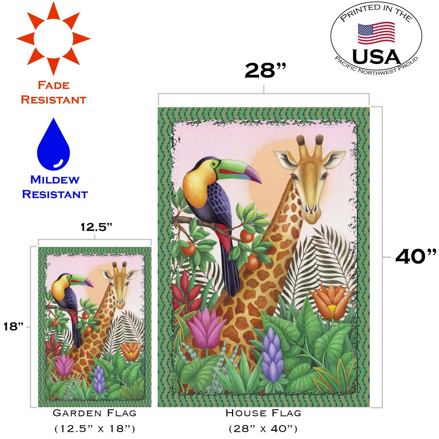 A Giraffe Toucan Share Decorative Giraffe Flag