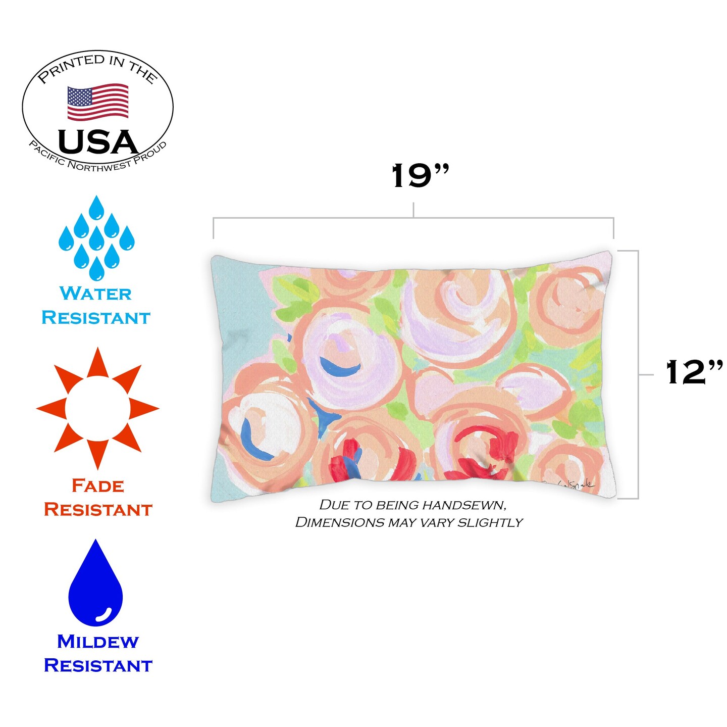 Blooms Decorative Spring Indoor/Outdoor Pillow Cover (set of 2)