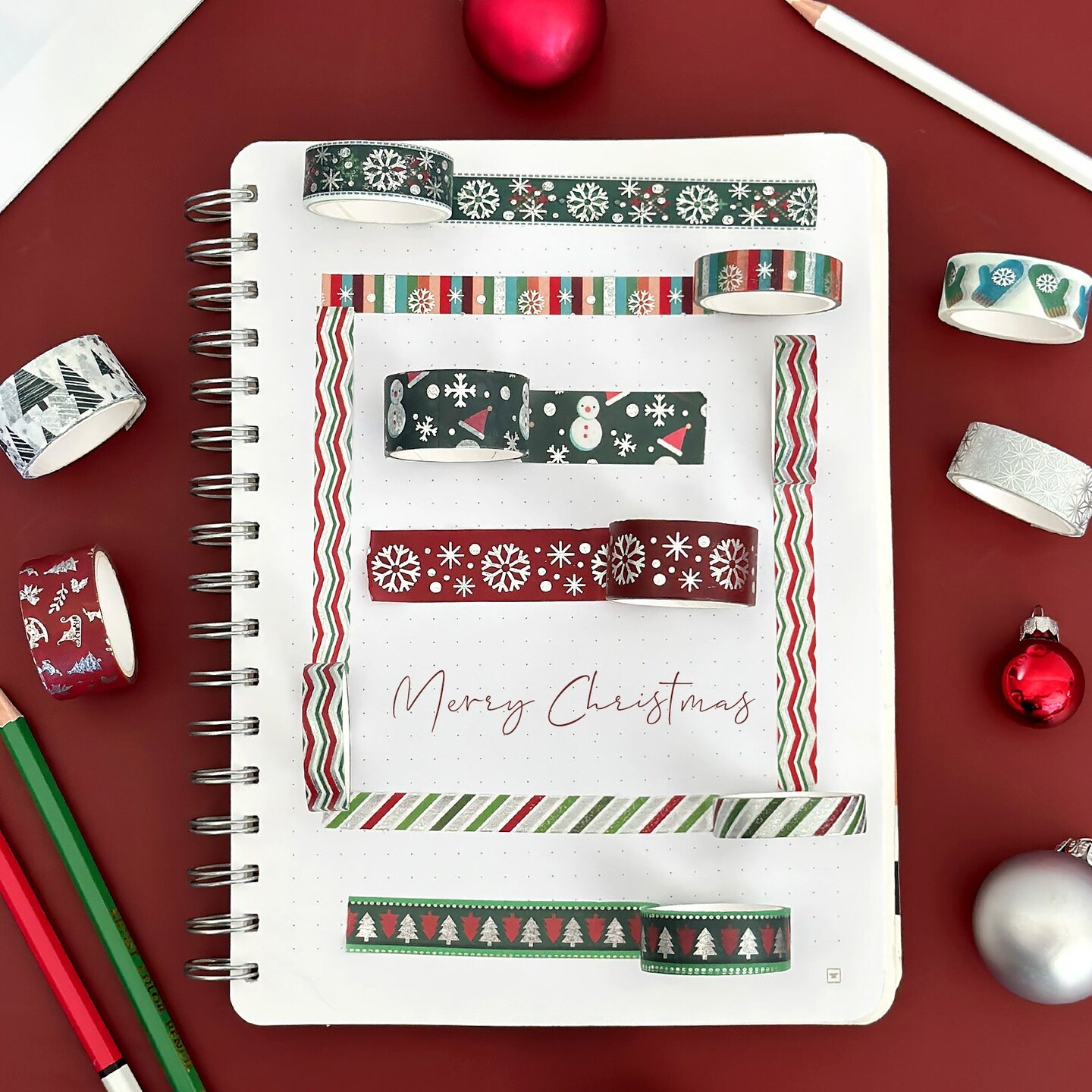 Wrapables Winter Season Washi Set for Arts & Crafts, Scrapbooking, Stationery, Diary