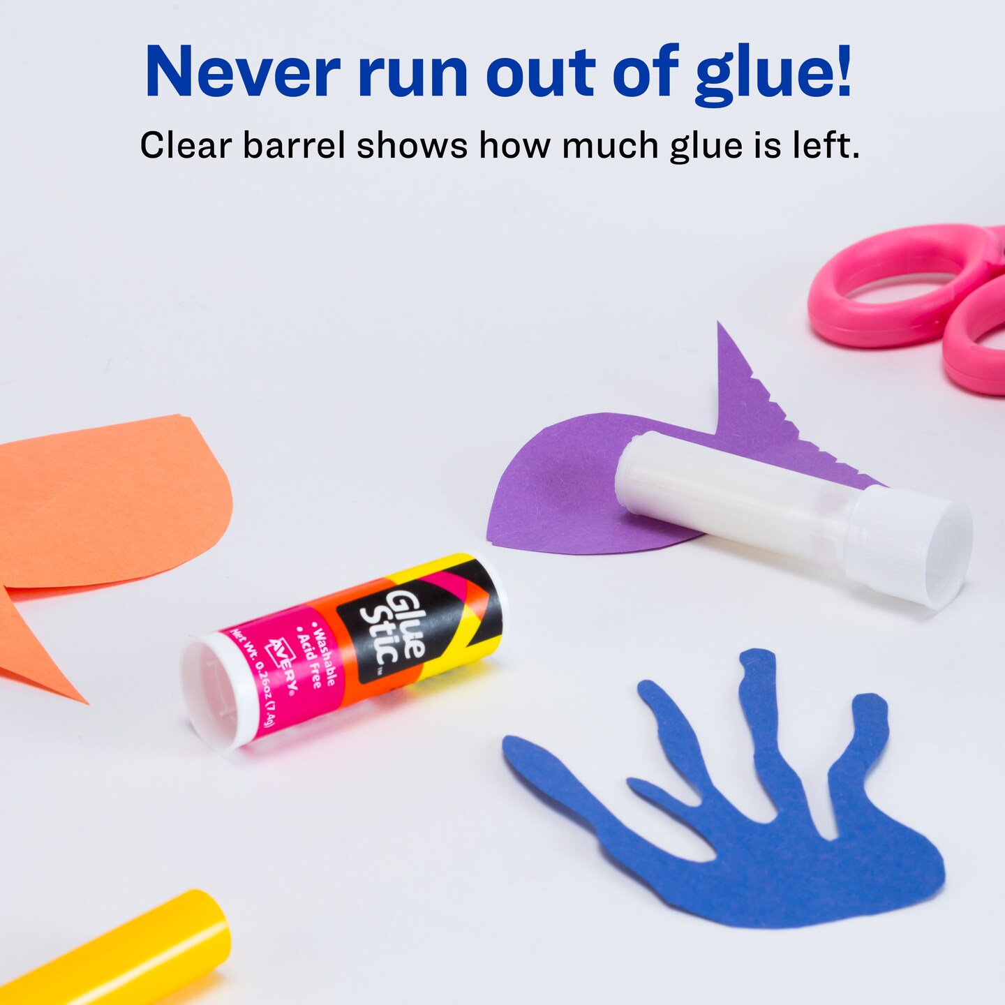 Avery Glue Stic Value Pack, White, Washable, Nontoxic, 0.26 oz., 18 per Pack, 2 Packs, 36 Permanent Glue Sticks Total (50224)