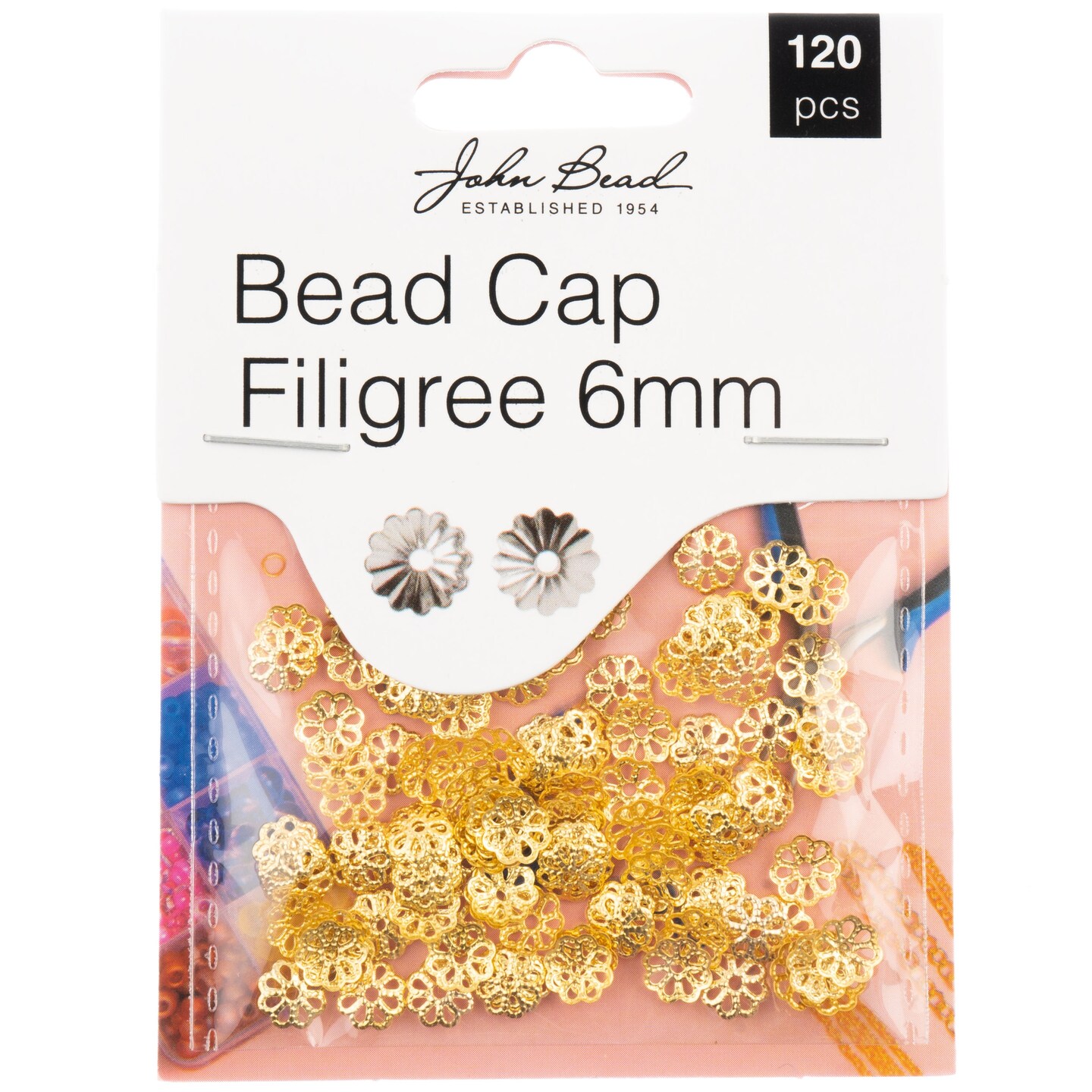 John Bead Bead Cap Filigree 6mm 120/Pkg-Gold