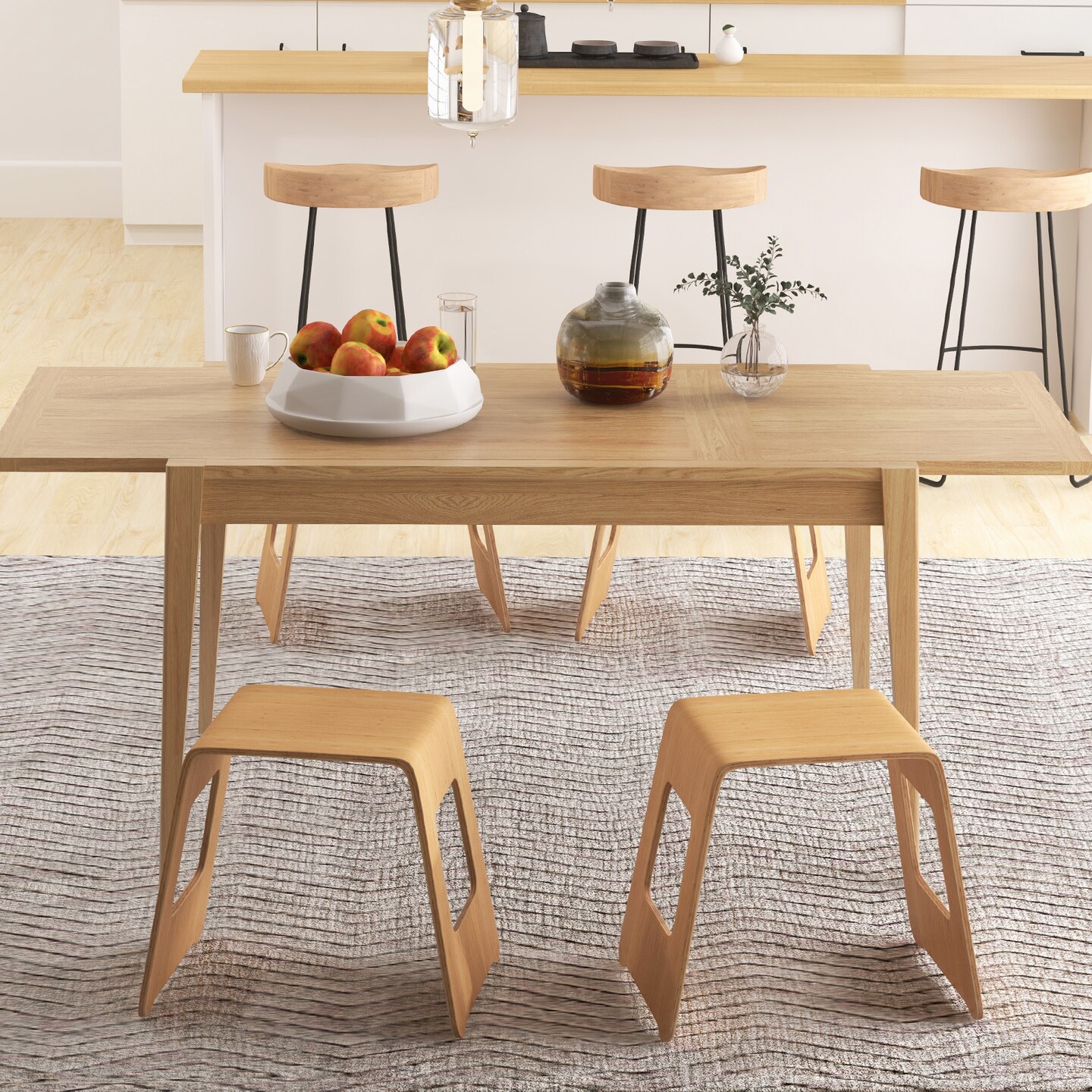 4-pack Stack-able Wicker Stool With Anti-Skid Foot Pads