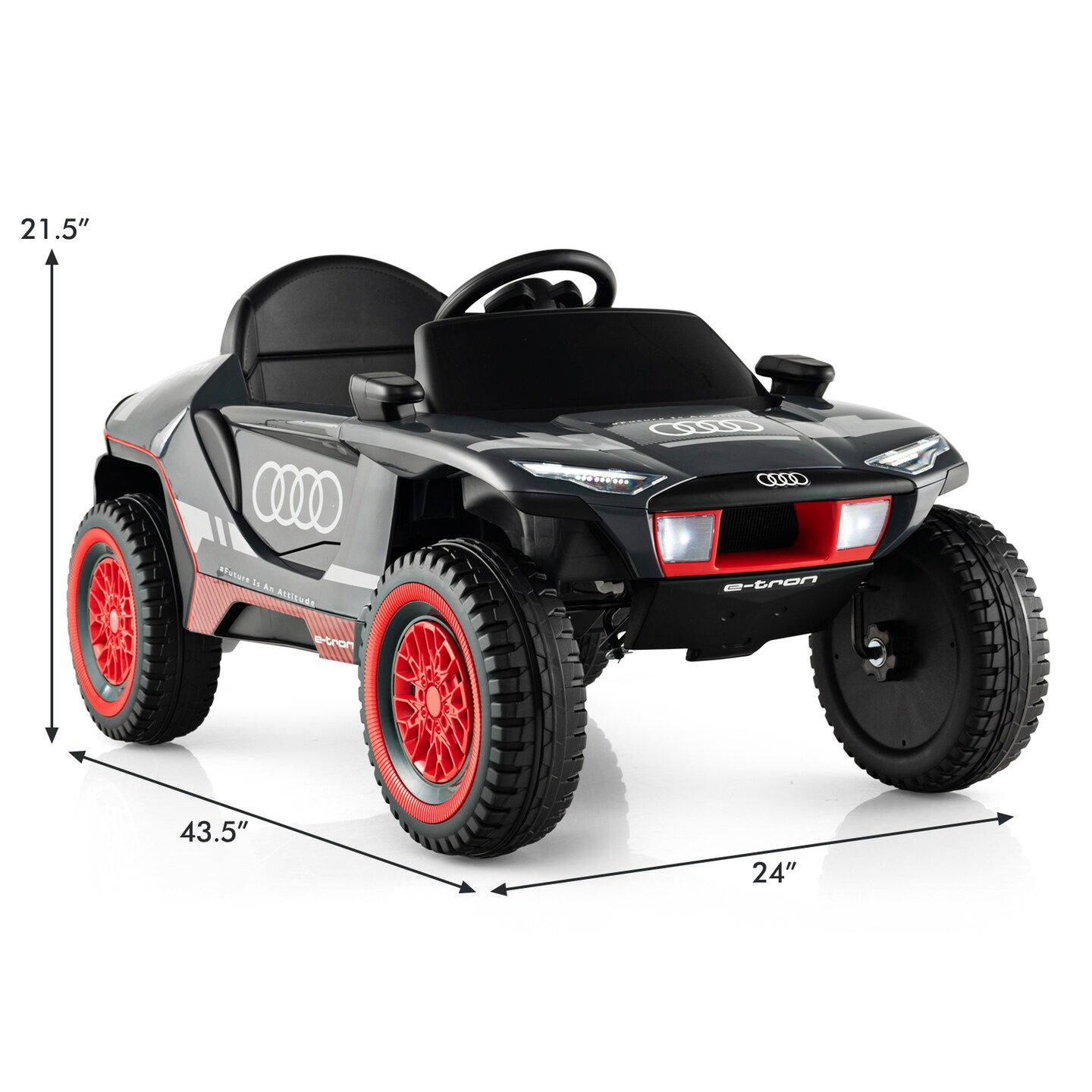 Licensed Audi Kids Ride On E-tron Racing Car-Grey