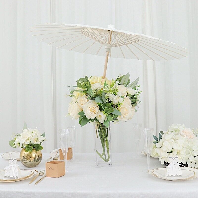 2 White 32 in Paper Parasol Decorative Umbrellas Party