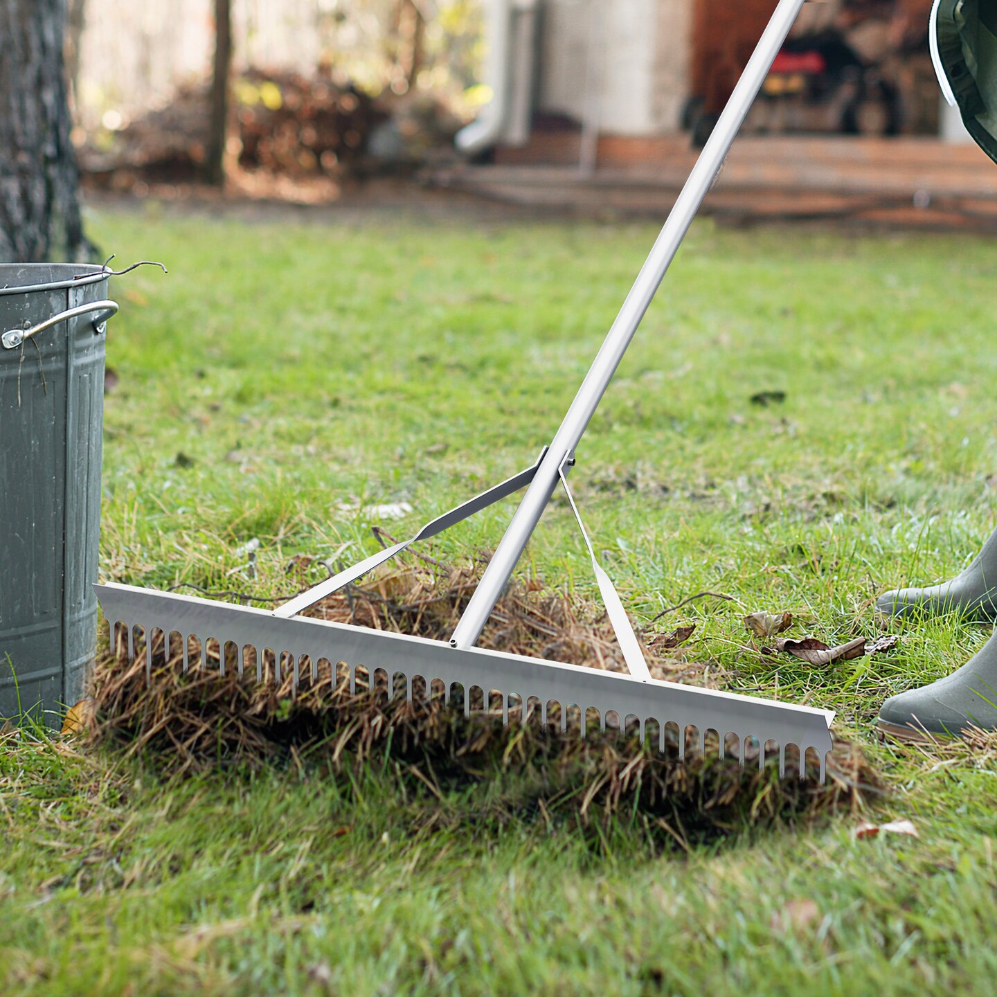 Aluminum Rake With 36&#x22; Wide Rake Head And 68&#x22; Long Handle