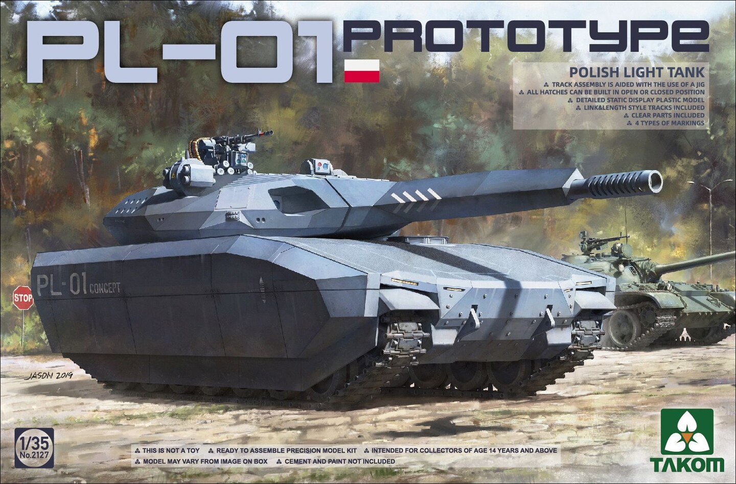 Takom  1/35 Polish PL01 Prototype Light Tank Plastic Model