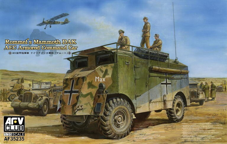 AFV Club  1/35 Rommel&#x27;s Mammoth DAK AEC Armored Command Car Plastic Model