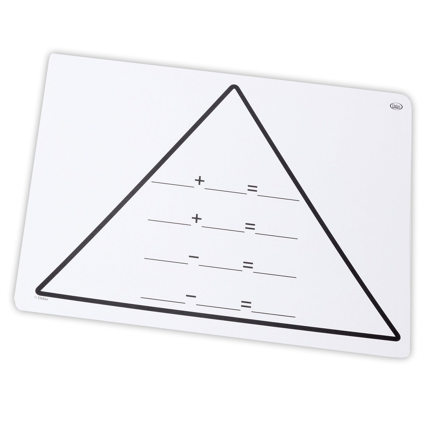 Write-On/Wipe-Off Fact Family Triangle Mats: Addition, Set of 10