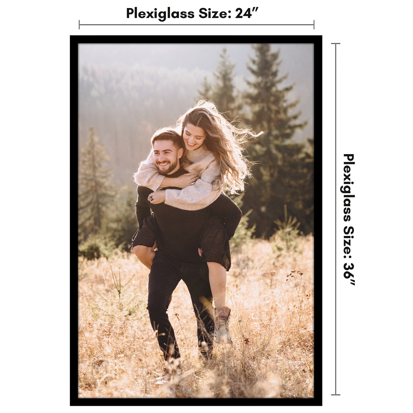 Americanflat Poster Frame - Perfect Frame for Photos and Artwork - Large Picture Frame - Polished Plexiglass - Hanging Hardware with Horizontal and Vertical Display