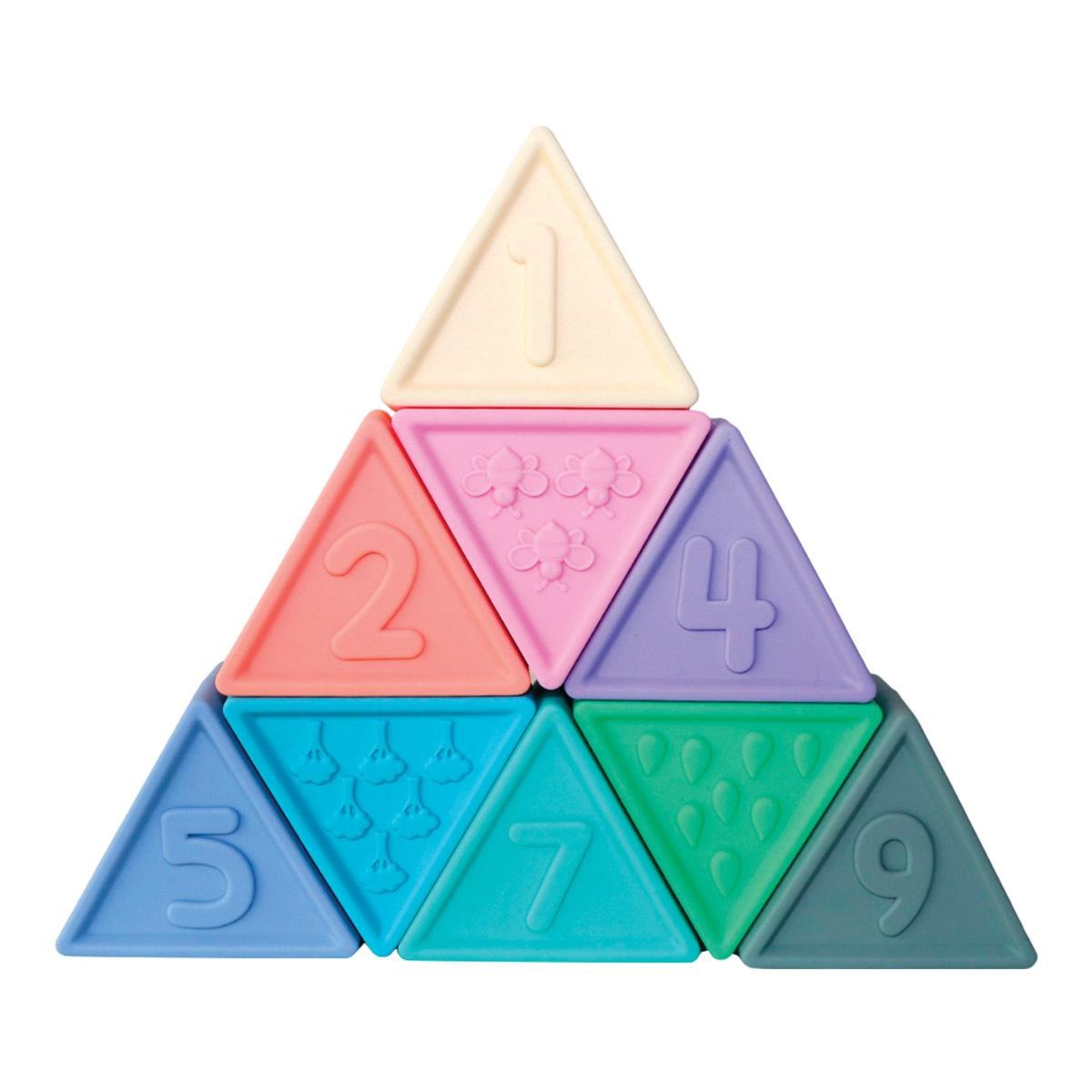 Jellystone Designs Triblox Pastel Silicone Triangle Blocks - 9 Pieces