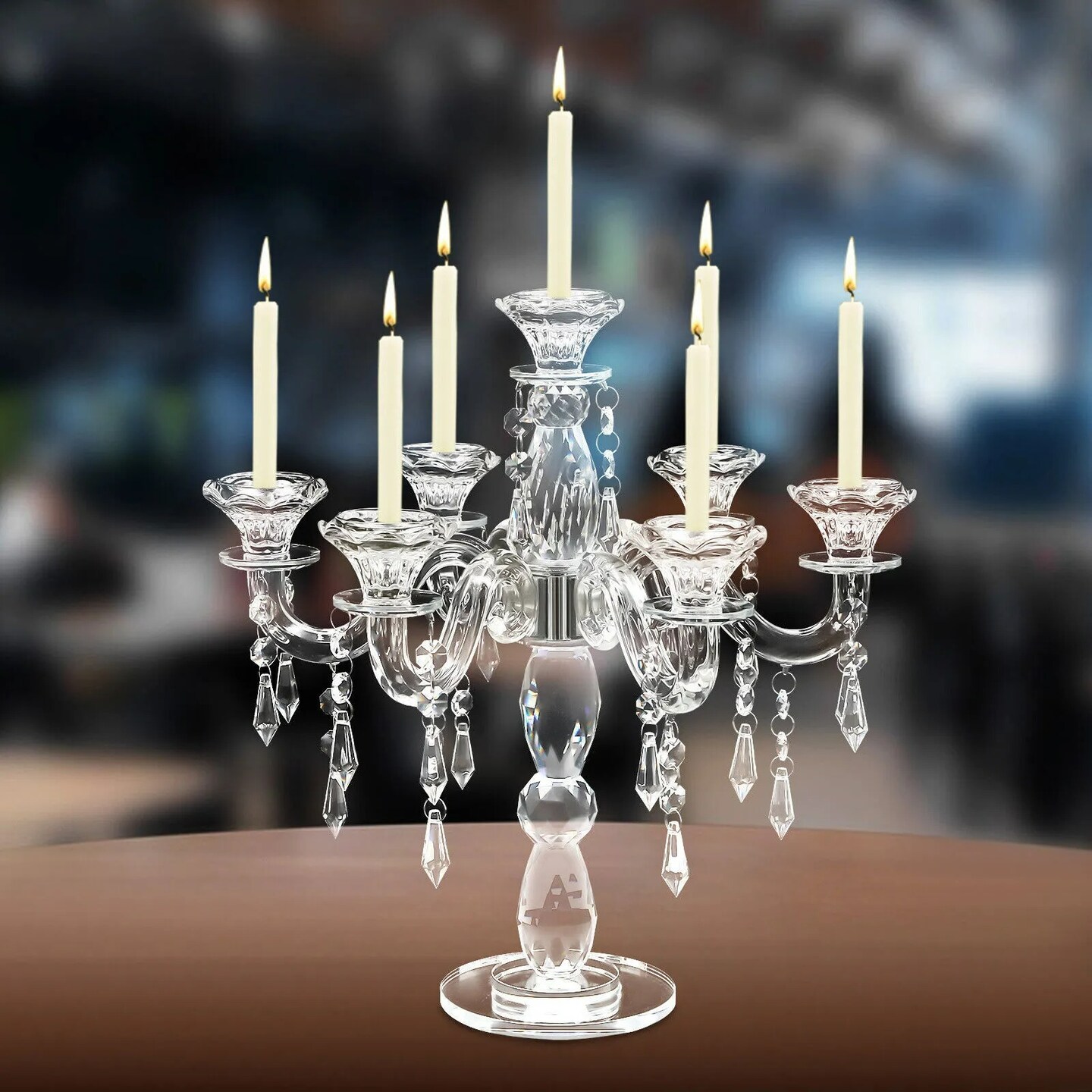 Crystal Candelabra Candlestick 7-arm Candle Holder Wedding Birthday Party Gift
