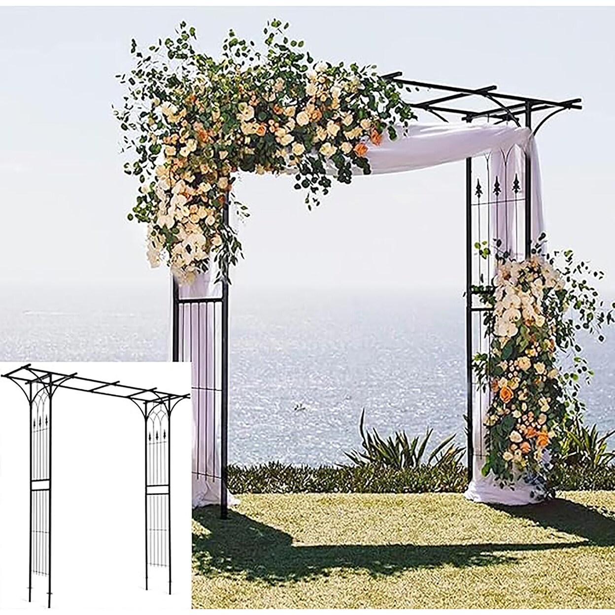 Outdoor Garden Arch Flowers Climbing Plants Trellis Metal Wedding Archway