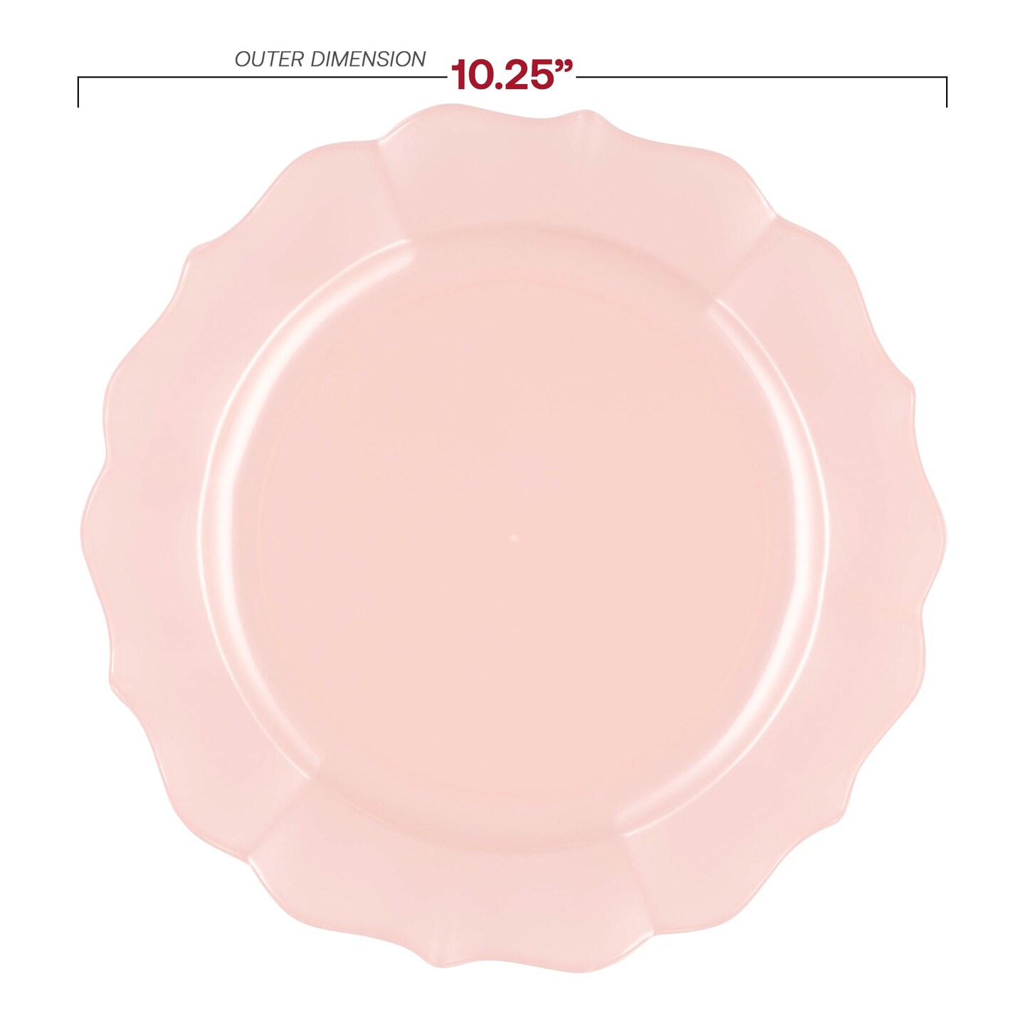 Pearl Pink Round Lotus Plastic Dinner Plates (10.25&#x22;)