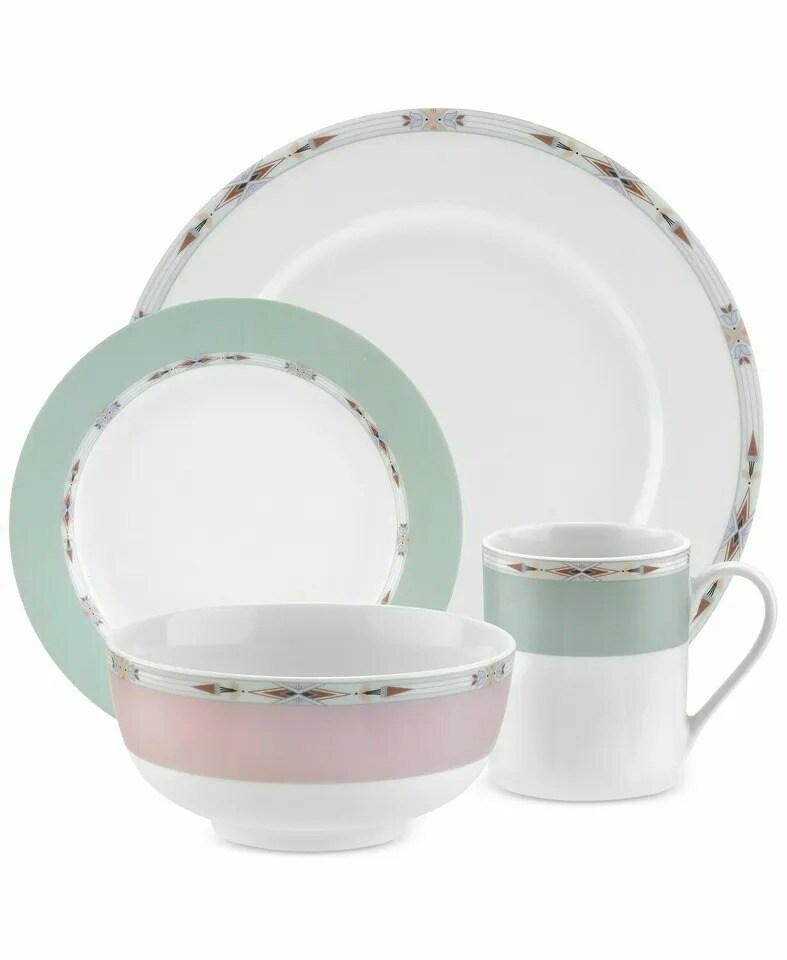 Spode Home Formal Deco 16 Piece Dinnerware Set, Service for 4