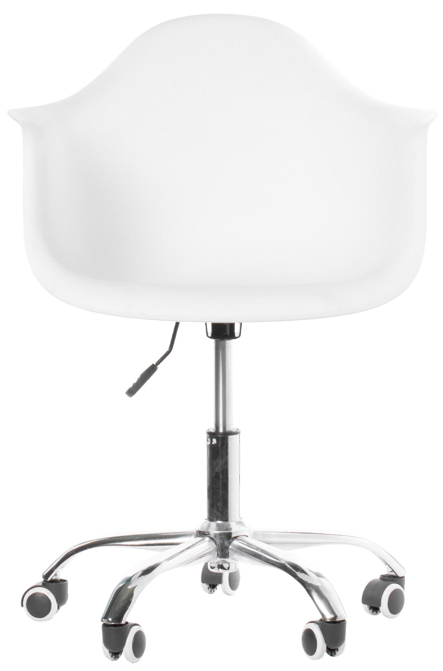 Mid-Century Modern Style Adjustable Swivel Plastic Shell Molded Office Task Chair with Rolling Wheels