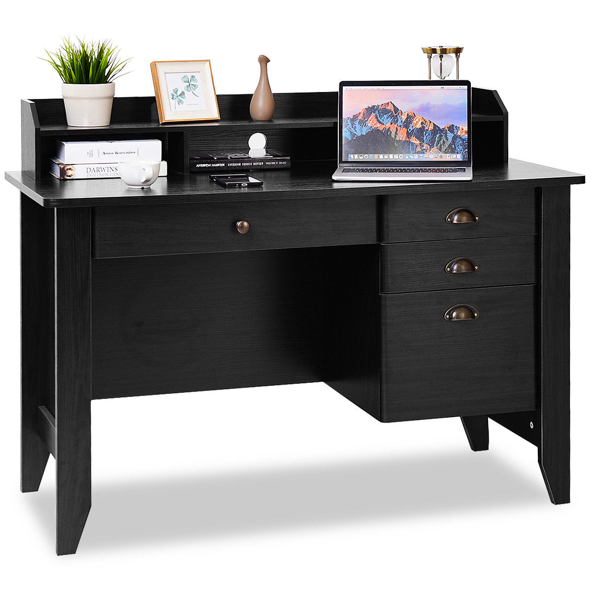 Computer Desk Laptop Writing Table Wood Workstation Home Office Furniture  black