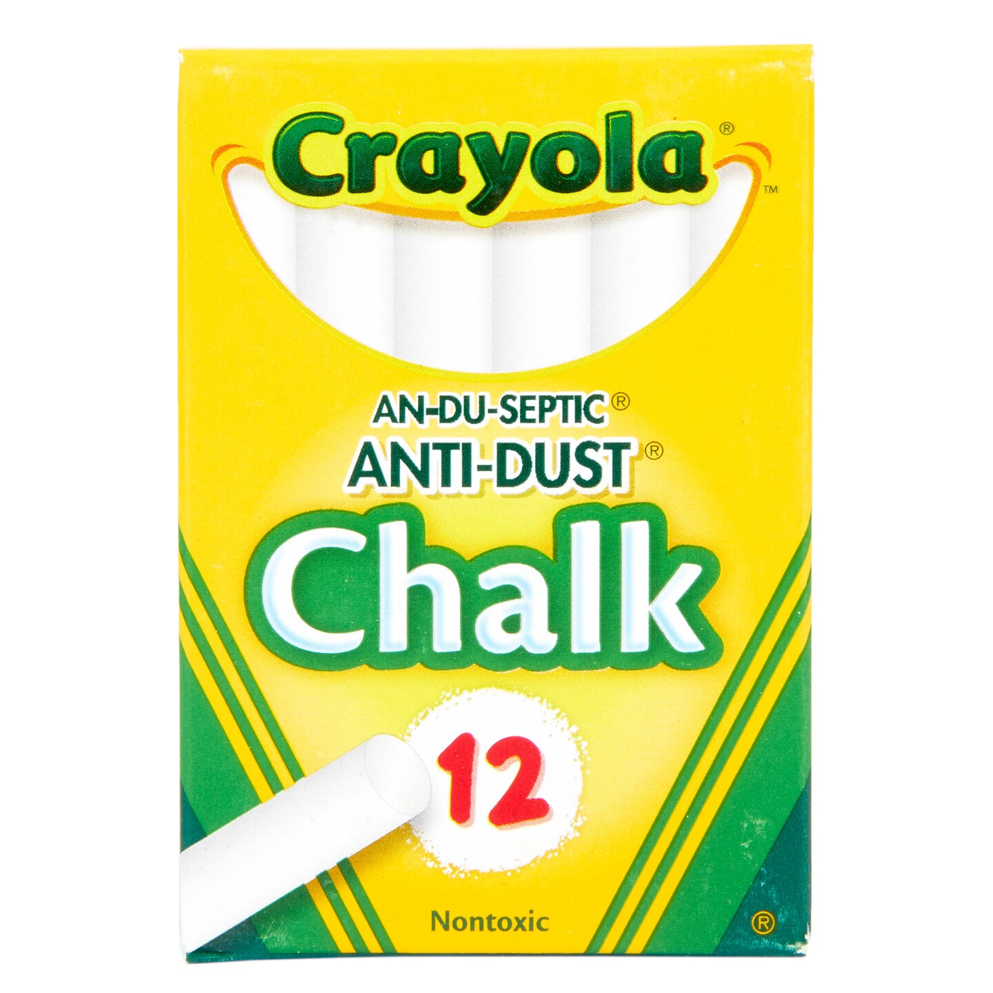 Crayola - Chalk - Anti-Dust White Chalk (12/Box)