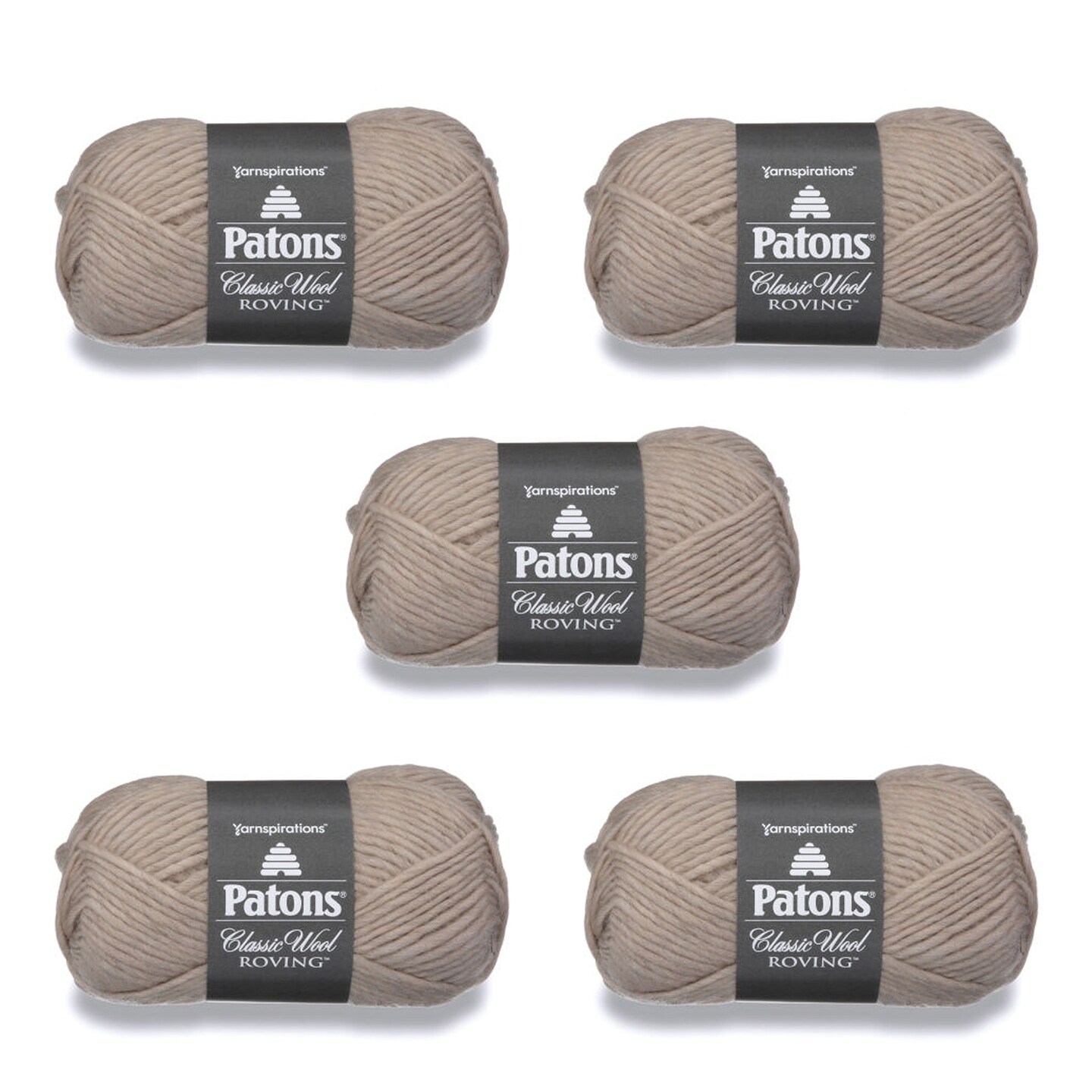 Patons Classic Wool Natural Yarn - 5 Pack of 3.5oz/100g - Wool - 5 Bulky -  120 Yards - Knitting/Crochet