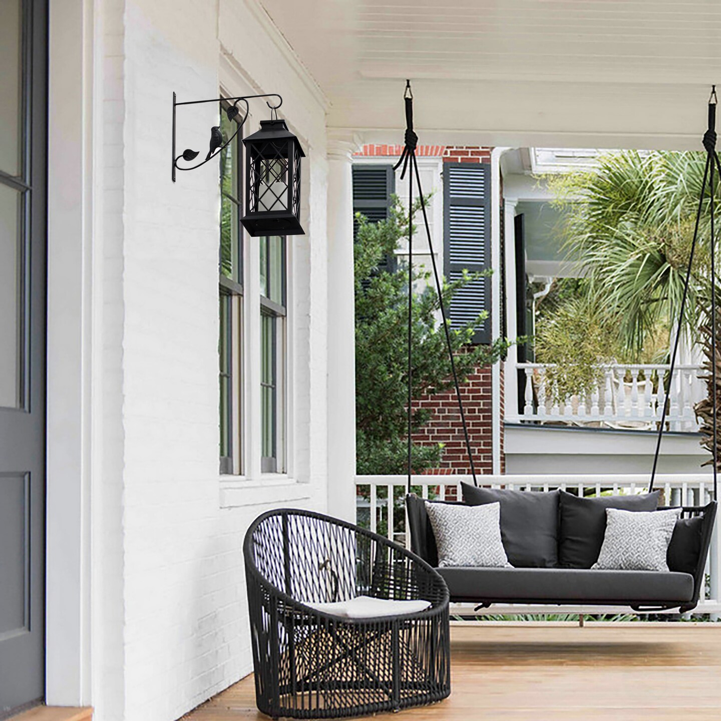 Decorative Black Metal Wall Planter Hooks for Hanging Plants and Flower Pots, Set of 2