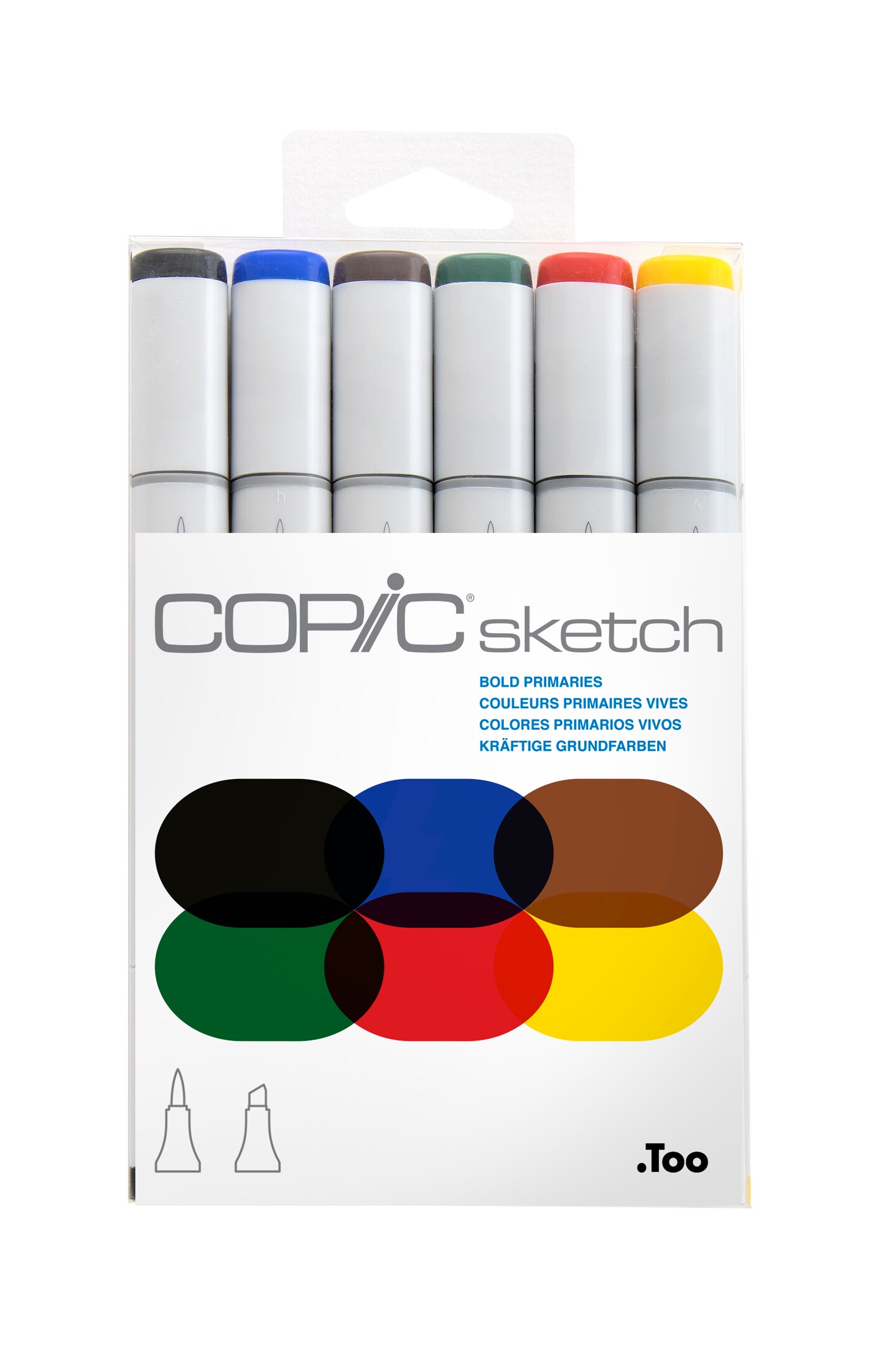 Copic Sketch Marker Set, 6-Colors, Bold Primaries