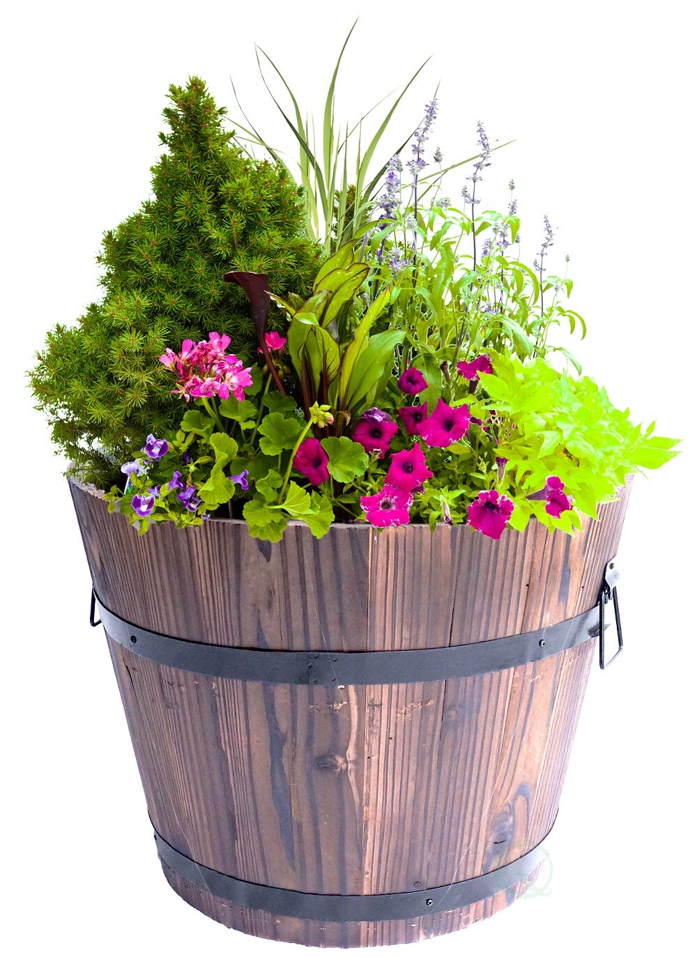 Wooden Whiskey Barrel Planters