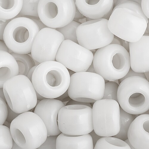 John Bead 9mm Opaque Plastic Pony Beads, 1000pcs