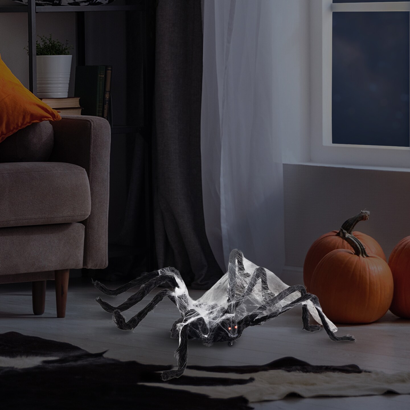 Northlight Animated Walking Spider with Lights and Sound Halloween Decoration - 24&#x22;