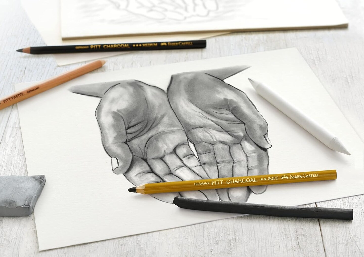 Charcoal Sketch Set - 7 Piece Charcoal and Pastel Art Supplies Set