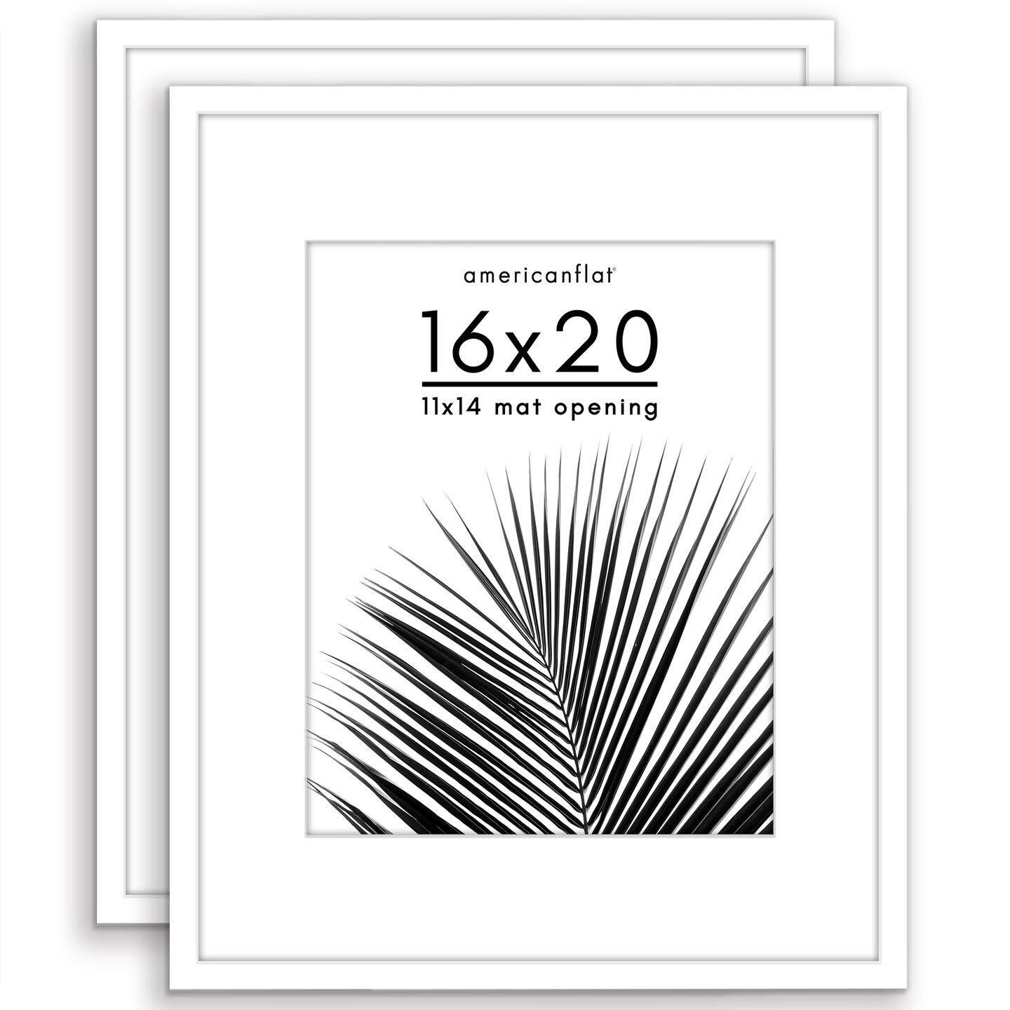 Americanflat 2 Pack of Picture Frames with Mat - Plexiglass Cover