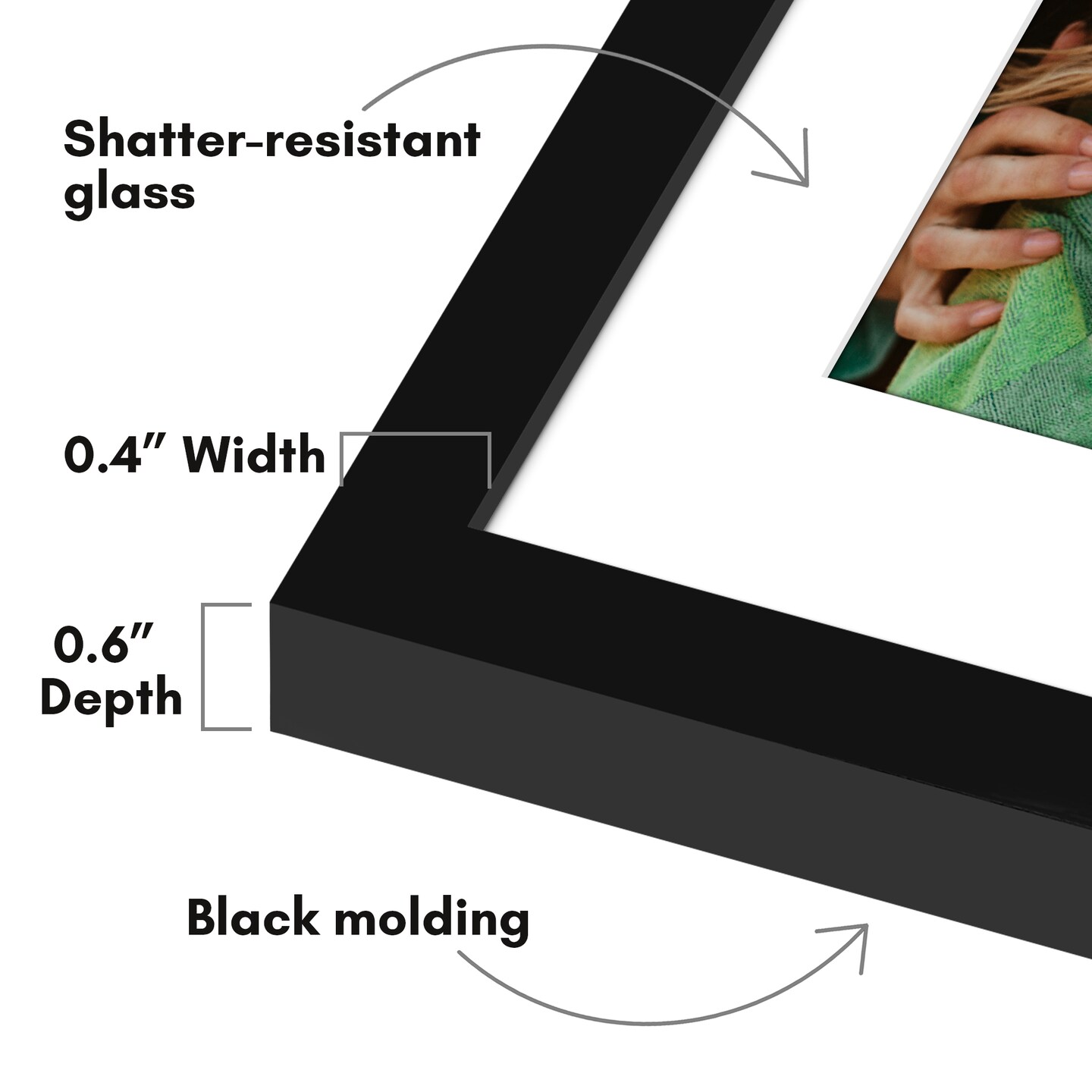 Americanflat Picture Frame with Mat - Modern Design, Shatter-Resistant Glass, Dual Sawtooth Hangers, Ideal for Home and Office Decor