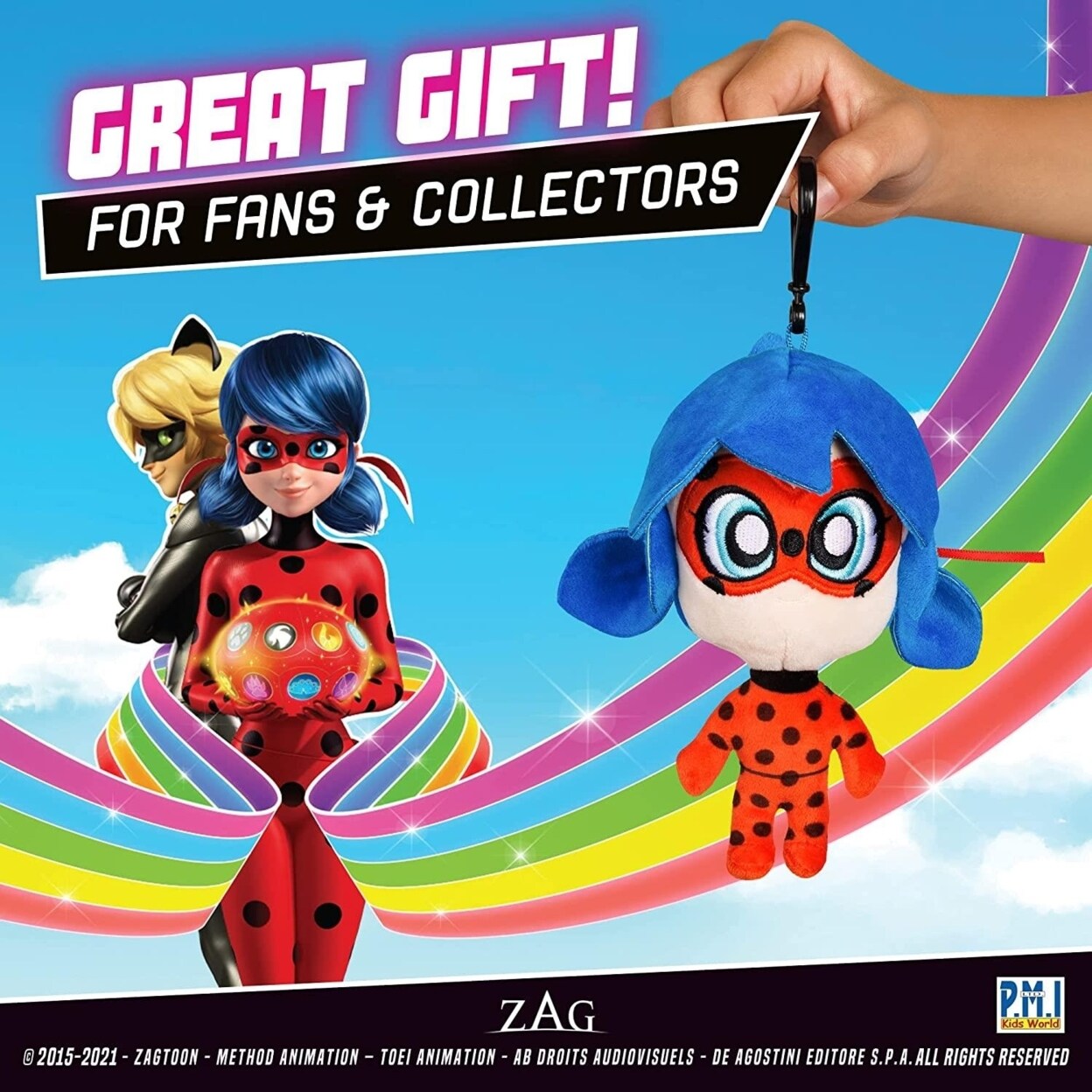 Miraculous Ladybug Tikki Plush Clip-On Backpack Charm 6 Inch Pmi International