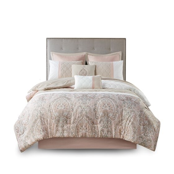 Gracie Mills   Ronny 8-Piece Damask-Inspired Comforter Set - GRACE-10849