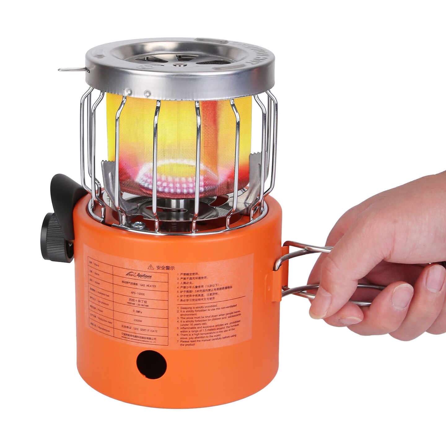 2000W 2 In 1 Camping Stove Tent Heater Outdoor Gas Stove Portable Backpacking Stove With 3 Modes 360 Radiant Heating