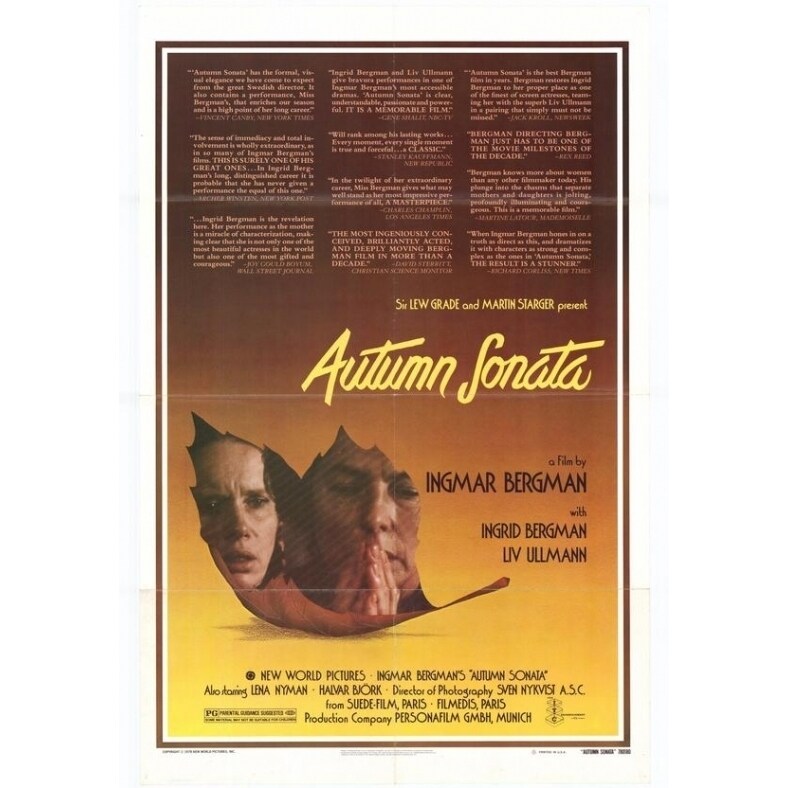 Pop Culture Graphics Autumn Sonata Movie Poster Print (27 x 40) - Item MOVEF8388