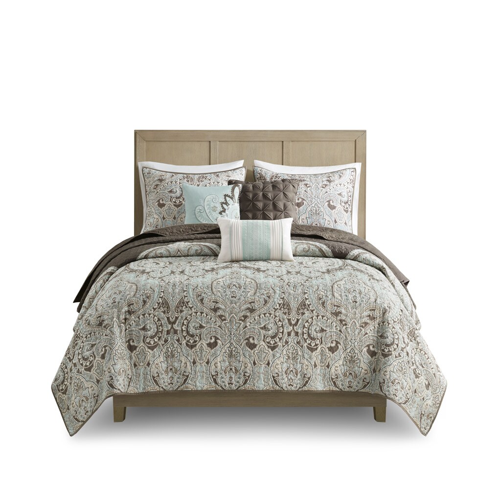 Gracie Mills   Rickie 6-Piece Paisley Printed Quilt Set with Throw Pillows - GRACE-3144
