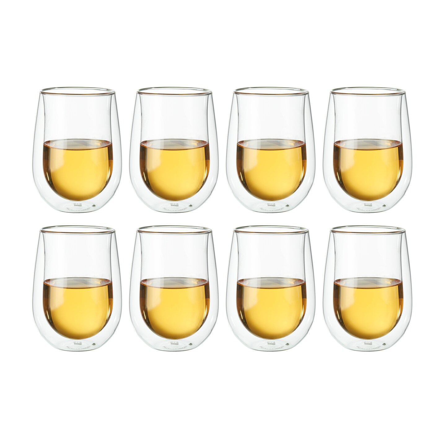 ZWILLING Sorrento 8-pc Double-Wall White Wine Stemless Glass Set