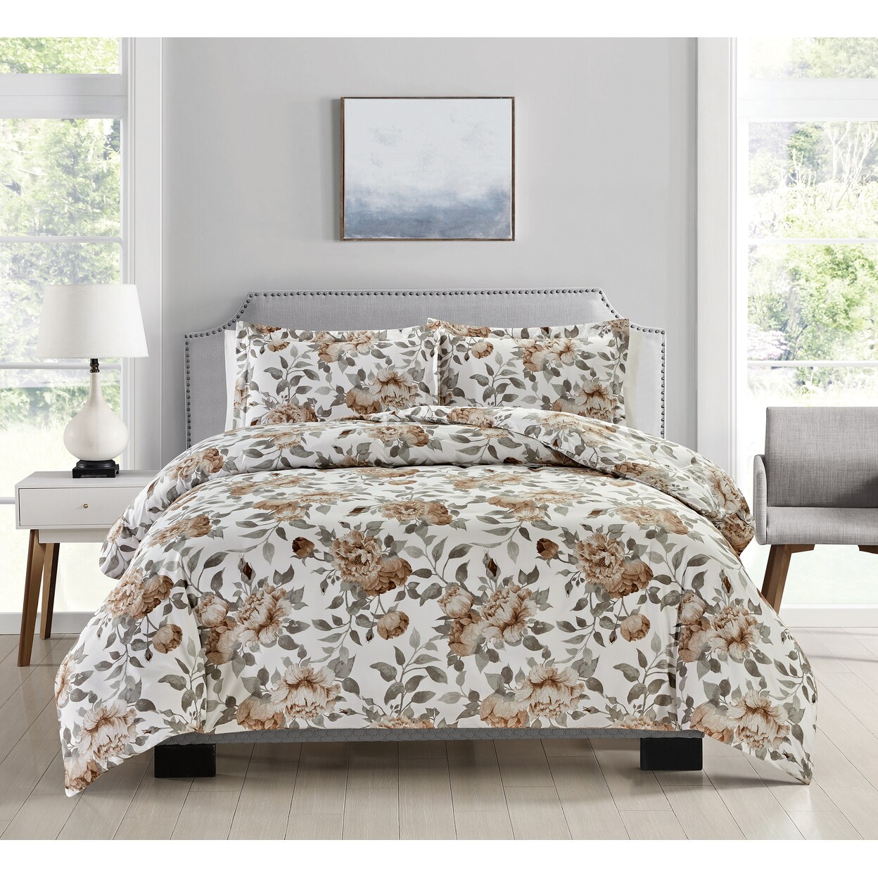 Bibb Home   4 pc Duvet and Down Alternative Comforter Set