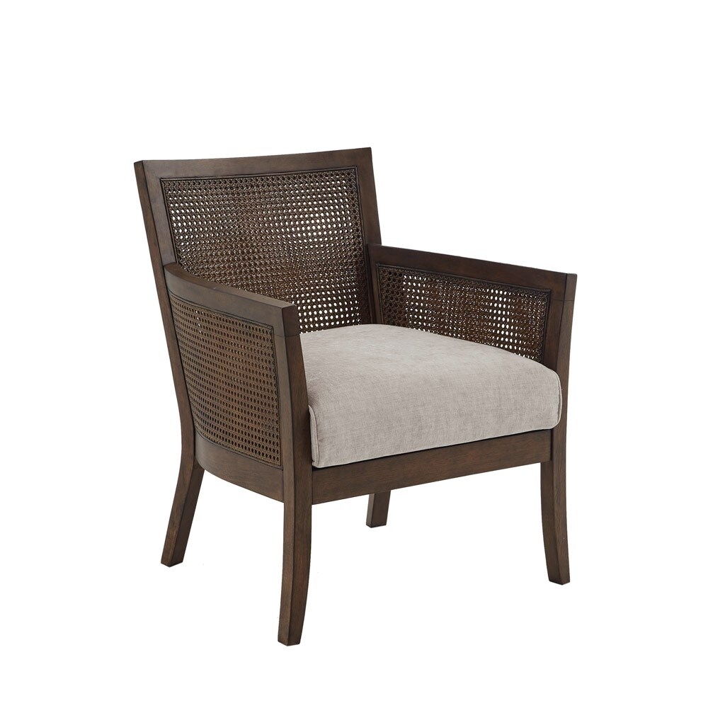 Gracie Mills Damian Loose Seat Cane Armchair With Solid Woods Legs - Grace-8523