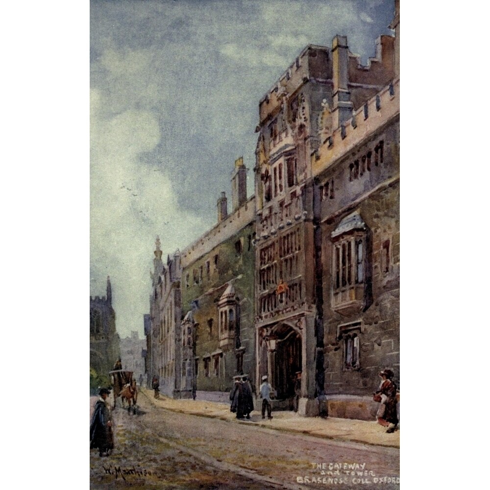 Posterazzi Oxford 1905 Gateway and Tower  Brasenose College Poster Print by  William Matthison