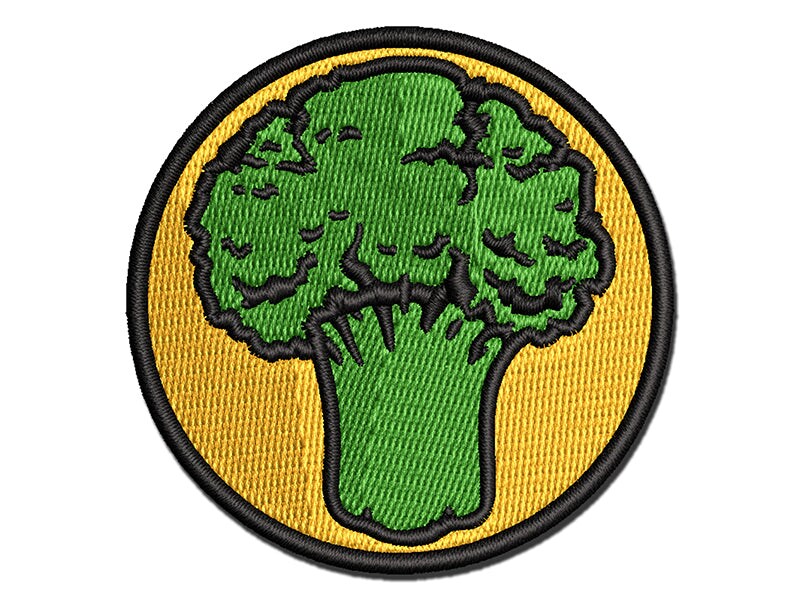 Vegetable Broccoli Multi-Color Embroidered Iron-On or Hook &#x26; Loop Patch Applique